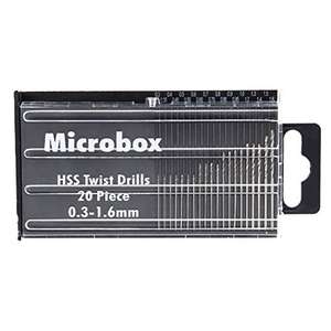 HSS Micro Drill Bits 20 piece multi pack 0.3-1.6mm - £5.00 @ Amazon