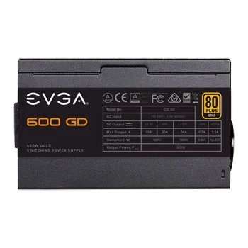 EVGA GD 600W, 80 PLUS Gold, Single Rail, 50A, 120mm Fan, Over Voltage Protection, ATX PSU