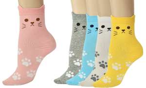 Vinsani Cat Dog Owl Pet Animal Cute Print Socks 5 Pairs Pack - OneSize Fits all - £5.99 sold by Vinsani @ eBay