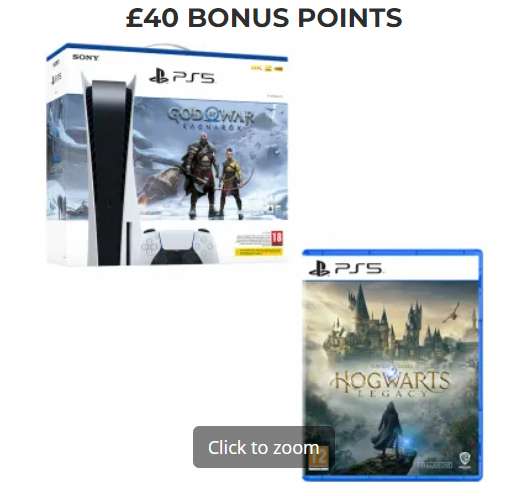PlayStation 5 Console + God of War Ragnarök + Hogwarts Legacy + £40 Reward points £586.97 delivered @ GAME
