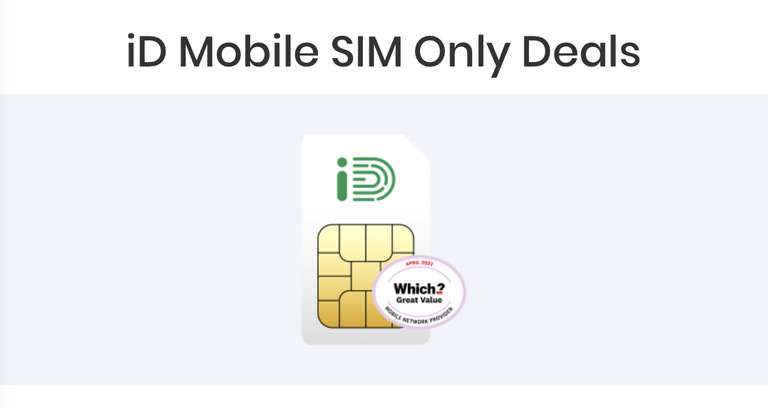 ID Mobile 40GB data (5G), unlimited minutes & texts, £8 x24 months (possibly £4pm after cashback)