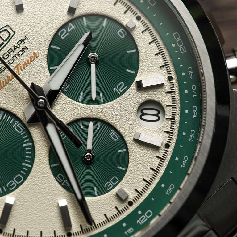 Forzo G2 EnduraTimer Chronograph Watch - Cream / Green (Nearly New)