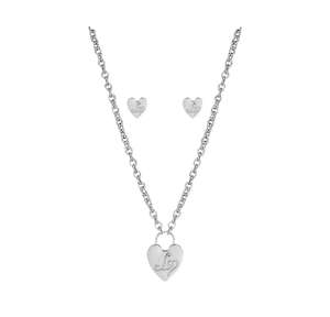 £16 Lipsy Silver Plated Crystal Hear Neckless & Earrings Set @ Argos + Free Click & Collect