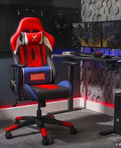X ROCKER Official Marvel Champion Compact Office Gaming Chair - spider-man - height adjustable - back tilt 120⁰