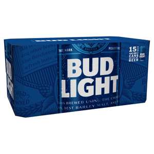 Bud Light Lager 15 X 440Ml £9 (Clubcard price) @ Tesco
