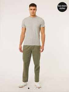 Khaki Double Pleated Chino Trousers 30R for £4 + free collection @ George