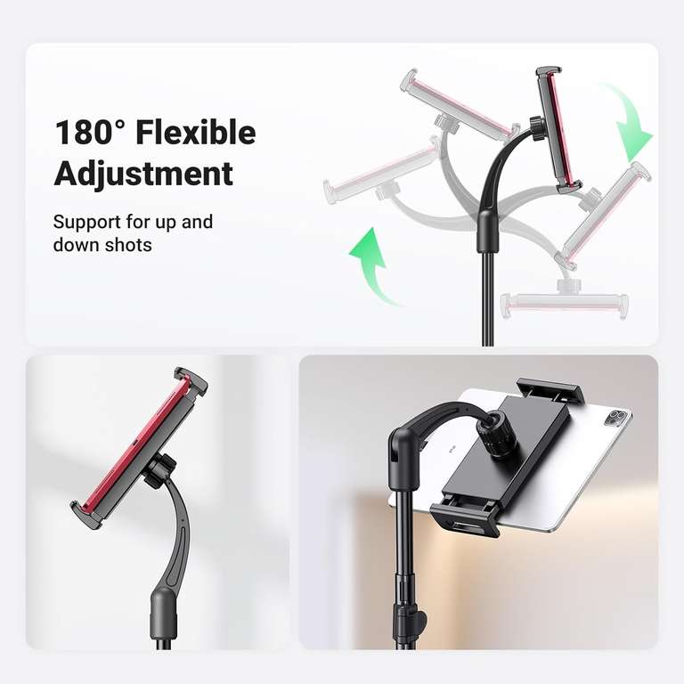 Ugreen Tablet and smartphone Tripod Stand ( 174cm height / 360 degree rotation / iPad ) w / voucher @ UGREEN GROUP LIMITED UK / FBA