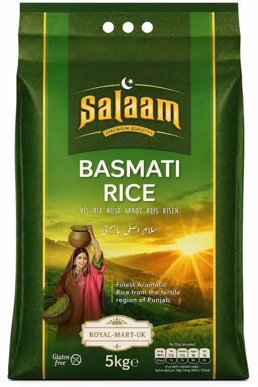 Salaam Premium Basmati Rice 5kg - discount at checkout - (£5.20 / £4.80 max S&S)