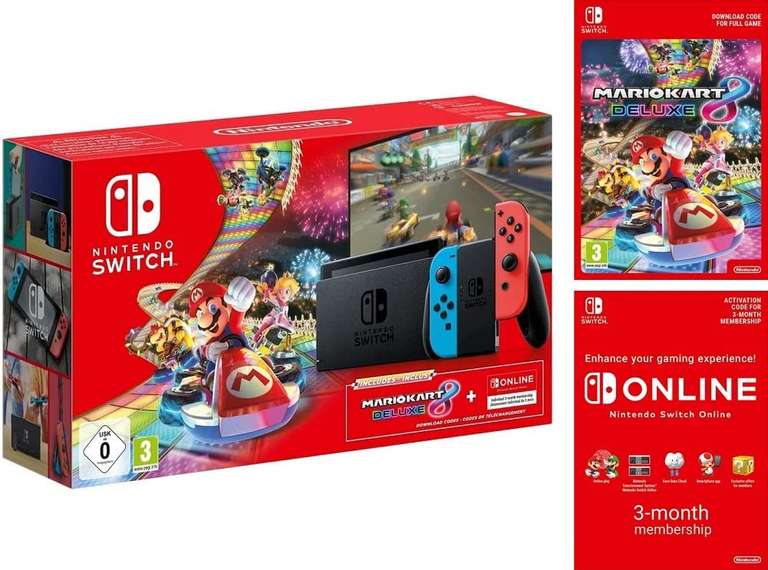 Nintendo Switch Neon Console with FREE Mario Kart 8 Download + 3 Month Nintendo Switch Online Subscription £259 (Free collection) @ Very