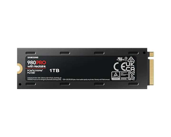 SAMSUNG 980 PRO M.2 PCIe 4.0, 7000MB/r 5000MB/w Internal SSD with Heatsink - 1 TB - Damaged Box £112.20 @ currys_clearance / eBay