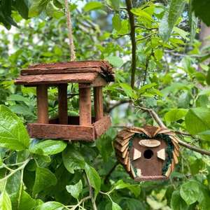 Wooden Hanging Bird Table & Nest Box Feeder £6.99 Delivered @ ebay/garden-selections