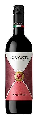 IQUARTI Primitivo - Italian Still Red Wine from Puglia IGT, Italy - Minimum 85% Primitivo Grapes - 75cl / 750ml, 13.5% ABV
