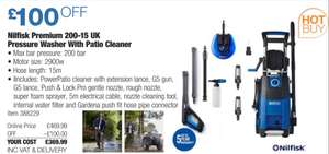 Nilfisk Premium 200-15 UK Pressure Washer With Patio Cleaner 5 year warranty - £369.99 from 18th Apr @ Costco