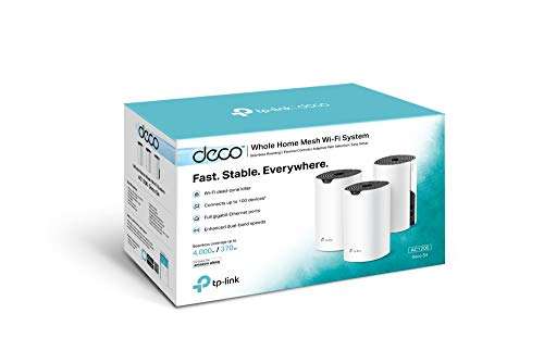 TP-Link Deco S4 AC1200 Whole-Home Mesh Wi-Fi System 3 Pack - Gigabit Port, Qualcomm CPU, 867Mbps, 4000 sq.ft coverage - £95.79 @ Amazon