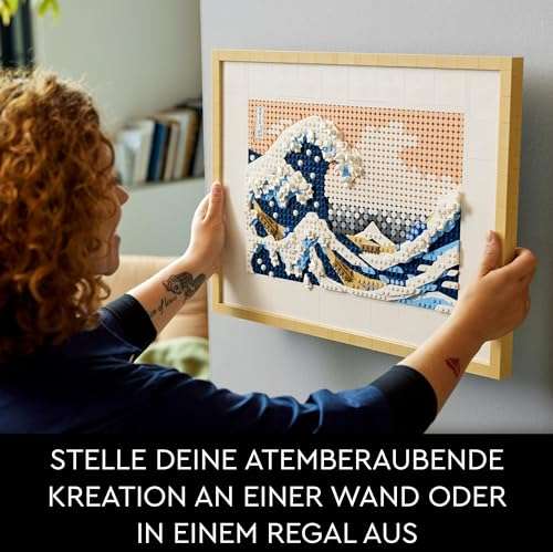 LEGO 31208 Art Hokusai – The Great Wave, 3D Japanese Wall Decoration Craft Kit, Framed Ocean Canvas