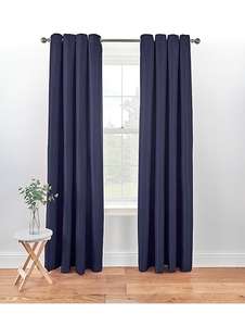 Ink Blue Textured Weave Eyelet Curtains 66 x 72 inches £9.50 at checkout + free click & collect @ George