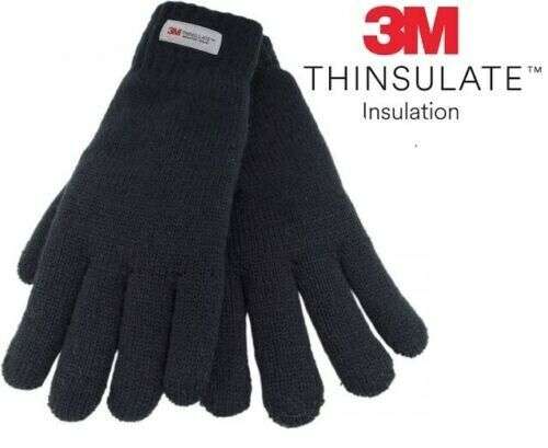 Thinsulate Mens Thick 3M Winter Thermal Gloves Black £3.99 @ ultra.styles2 ebay store