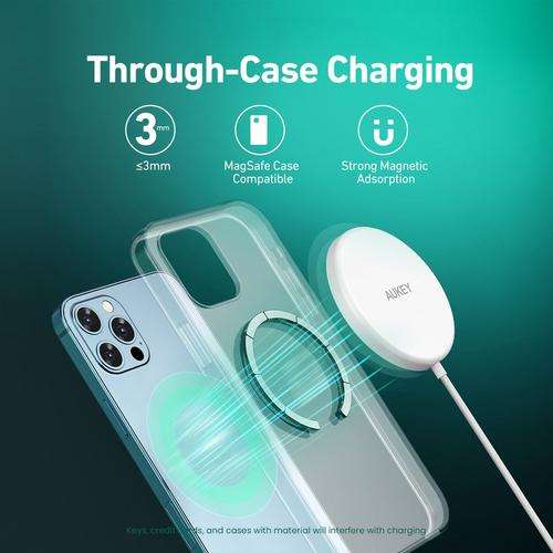 AUKEY LC-A1 Aircore 15W Magnetic Wireless Charger - White & Black Colours - £6.99 Delivered With Code @ MyMemory