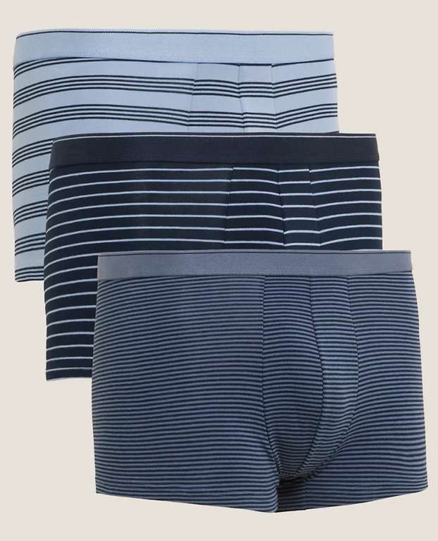 3 Pack - Cotton Cool & Fresh Striped Hipsters (S - XXL) - £7 + Free Click & Collect @ Marks & Spencer