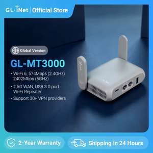 GL.iNet GL-MT3000(Beryl AX) Wi‑Fi 6 Travel Router £57.51 at