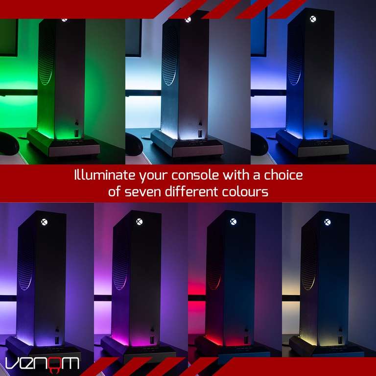 Led Game Console Stand Venom LED Light-up Console Stand for Xbox Series S – Black at Amazon