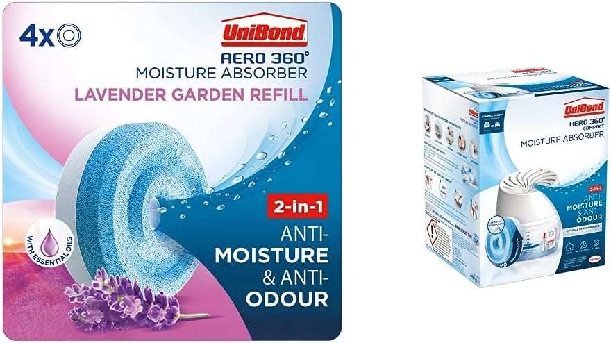 UniBond Aero 360° Neutral Moisture absorbing refill, Pack of 4