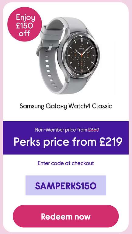 SAMSUNG Galaxy Watch4 Classic BT White /Black 46mm - £219 with code @ Currys with Perks