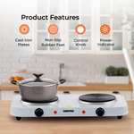 Geepas Universal Electric Countertop Double Hot Plate - Cast Iron Build 2000w - 2 Year Warranty -£20.69 Delivered With Codes @ Geepas