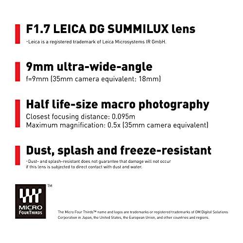Panasonic H-X09E Lumix LEICA DG SUMMILUX 9mm F1.7 Lens £379.99 @ Amazon