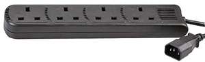 Pro Elec PEL01204 IEC C14 Plug to 4-Gang mains Extension Lead, Black, 1 m - (Ideal for UPS)