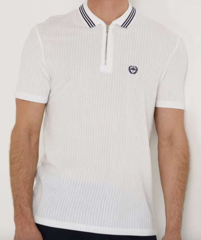 White Stripe Dobby Polo Shirt - X- Large & XXL - 99p C&C