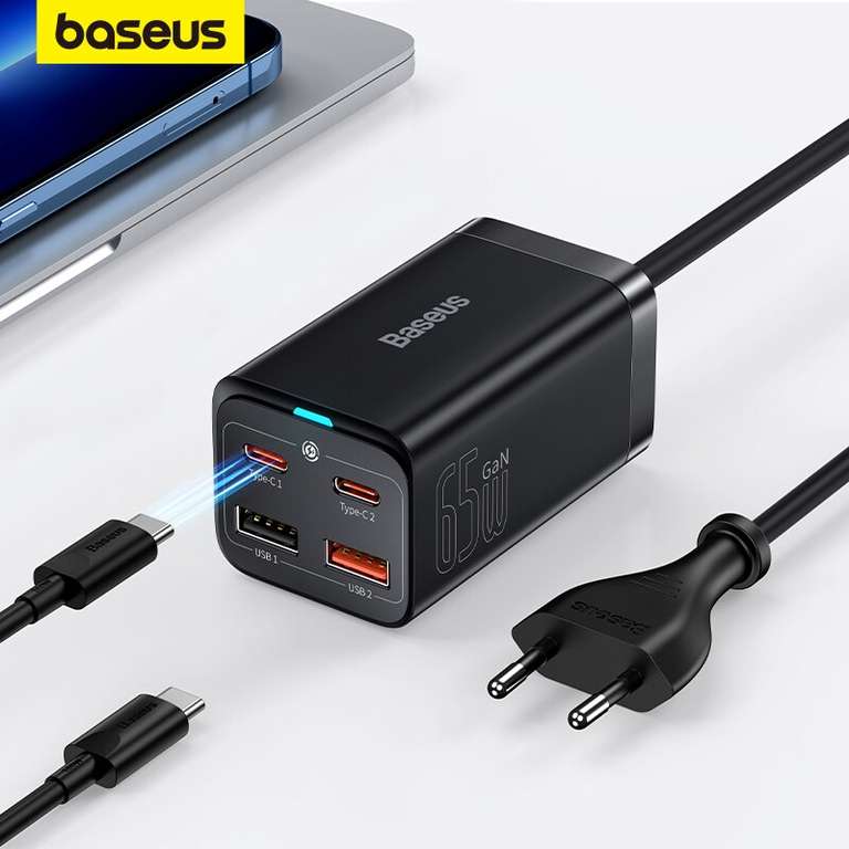 Baseus 65W GaN Charger Desktop Dual PD USB-C Fast Charger 4 in 1 (EU Plug) £17.71 delivered @Aliexpress / Factory Direct Collected Store