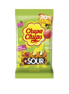 Chupa Chups Party Sweets - Sour Lollipops Sharing Bag (120 Lollies in 3 Flavours) - £8.06 - £8.53 with S&S