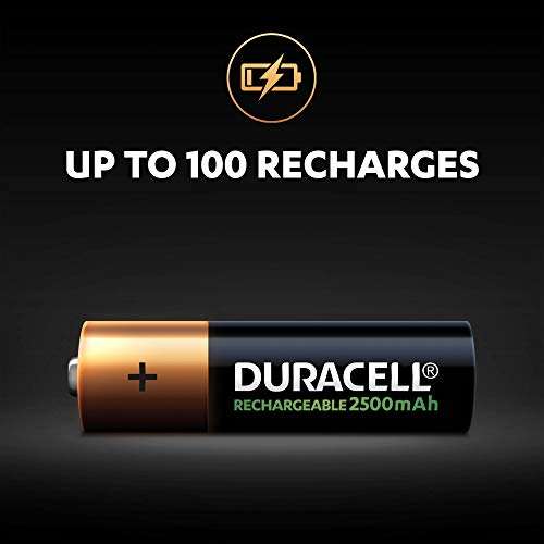Duracell Rechargeable AA 2500 mAh Batteries - 4 Pack £10.49 @ Amazon
