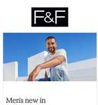 25% off F&F Mens clothing in store with Tesco Clubcard, running from 8th to 18th June @ Tesco National In Clothing Stores