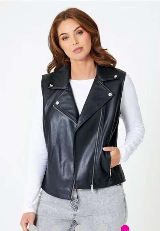 Womens Biker Gillet Jacket - All Sizes 8 - 24 - With Code