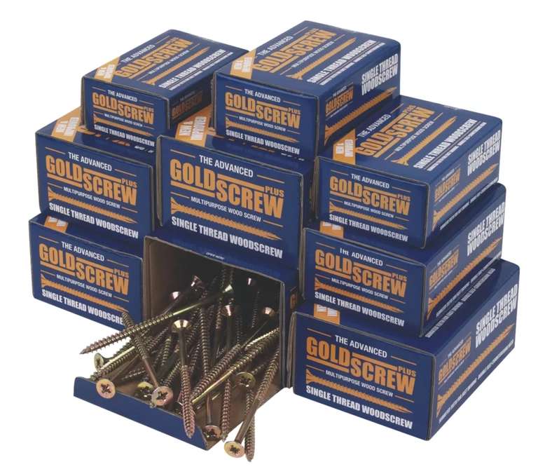 Goldscrew Plus PZ Double-Countersunk Wood Screws Trade Pack 1400 Pcs - £16.79 with click & collect @ Screwfix