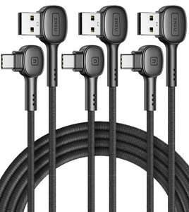 INIU USB C Charger Cable, 90° Degree [2+2+0.5m] 3.1A QC Fast Charging, Nylon Braided - (with voucher) Sold by Topstar Getihu FBA