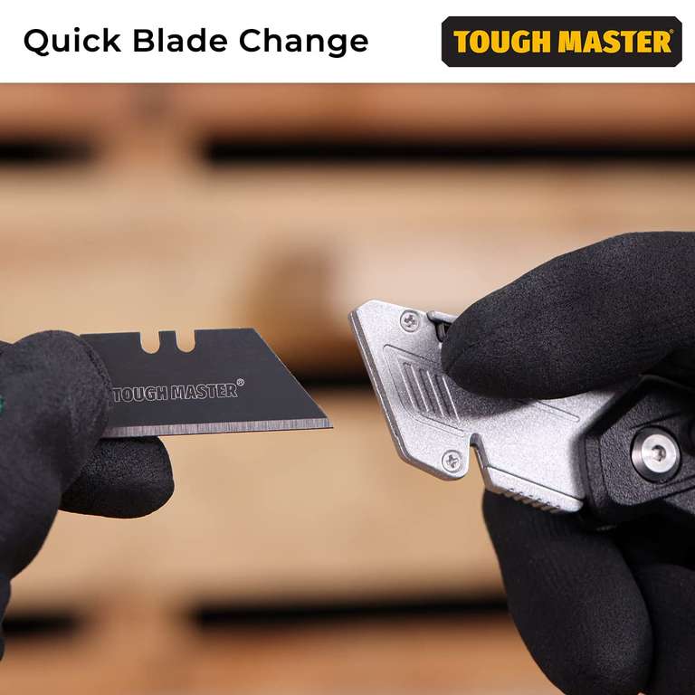 TOUGH MASTER Folding Utility Knife, with 4 Piece SK2 Blades (TM-UFK174)