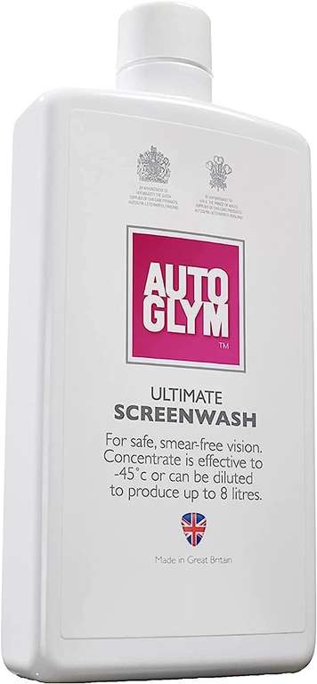 Autoglym Ultimate Screenwash, 500ml - Concentrated Screen Wash for Cars, Works In Winter Weather Up To -45°, Can Be Diluted for All Seasons