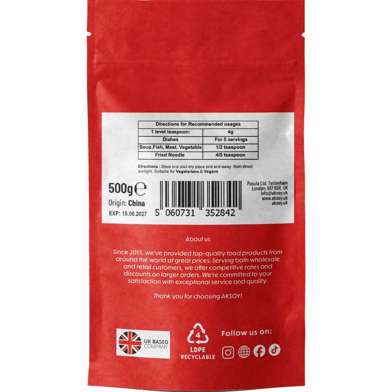 Premium Aksoy - 500g Umami Flavour Enhancer For Cooking Msg Monosodium ...