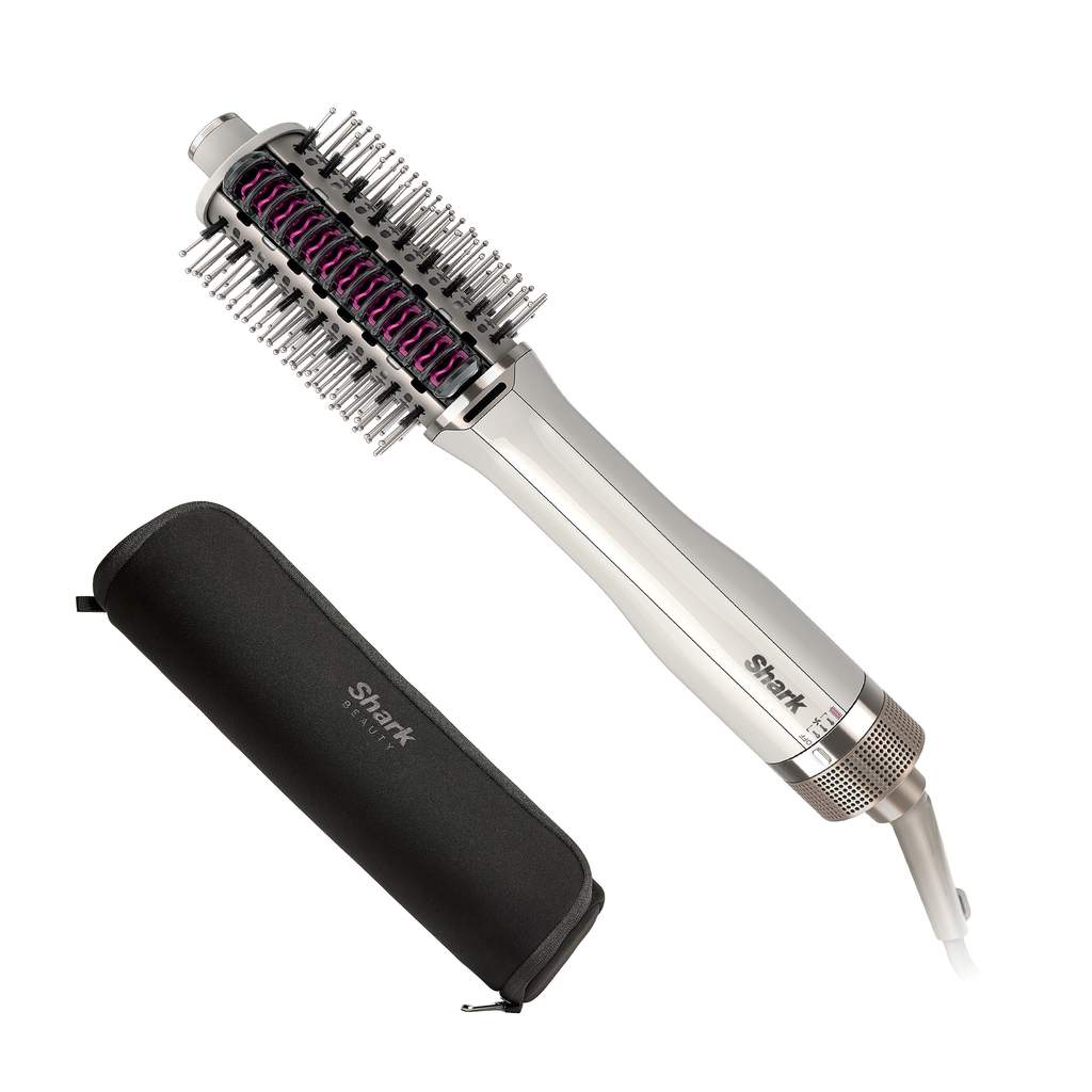 Shark SmoothStyle Heated Brush and Comb, Wet & Dry Modes, Smoothing Hot Air Brush with 3 Temperatures, Silk HT202UK
