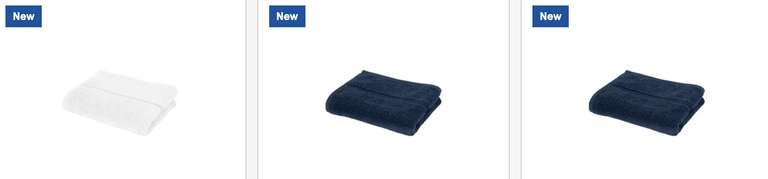 Tesco "West Park* Towel Selection Half Price eg - White Stitch Bath Towel £6 , Navy Stitch Bath Towel £6, Navy Stitch Hand Towel £4
