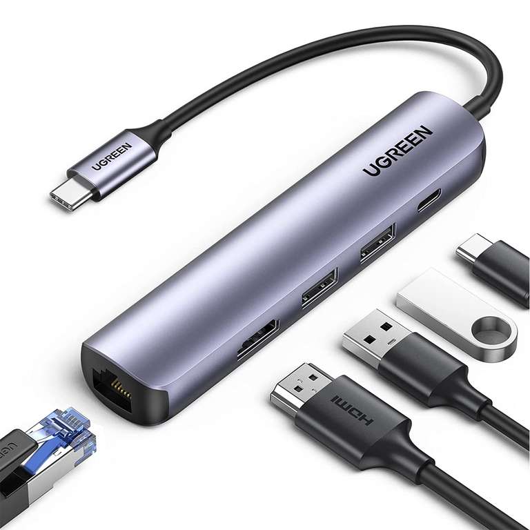 UGREEN USB C Hub Multiport Adapter - 4K 60Hz HDMI / 100W Power Delivery / RJ45 Ethernet £27.99 Delivered @ Ugreen Group Limited / Amazon