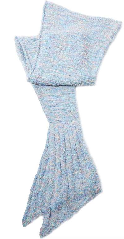 Blue Vanilla Knitted Mermaid Blanket - With Code