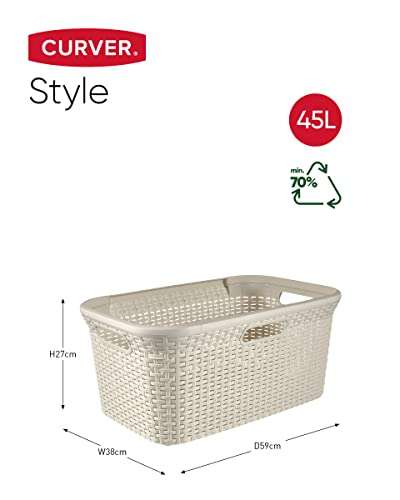 Curver Style 45 Litre Laundry Basket, Vintage White £7.20 @ Amazon