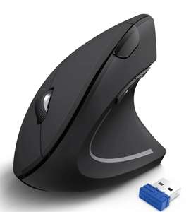 TECKNET Ergonomic Silent Mouse, 2.4G Vertical Mouse with 4800 DPI, 6 Buttons - w/Code