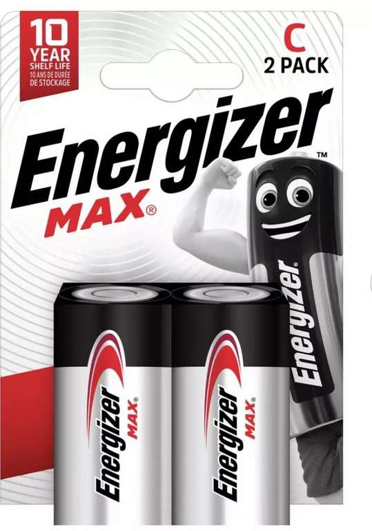 Energizer Max C Batteries - Pack of 2 - £1 with Free Collection @ Argos