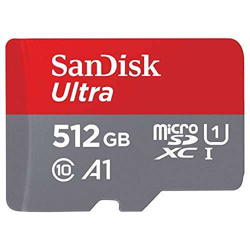 SanDisk 512GB Ultra microSDXC card + SD adapter up to 150 MB/s with A1 App Performance UHS-I Class 10 U1 - £36.99 @ Amazon