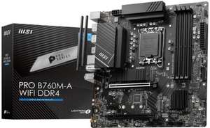 MSI PRO B760M-A Wi-Fi DDR4 Intel Socket 1700 Motherboard Intel Socket LGA 1700 £121.97 (UK Mainland) @ Box eBay